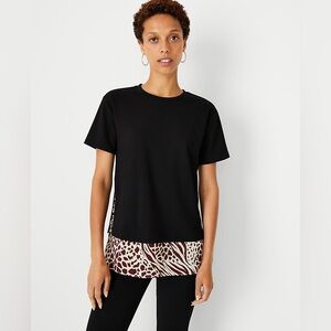 Ann Taylor Mixed Animal Print Layered Top size small